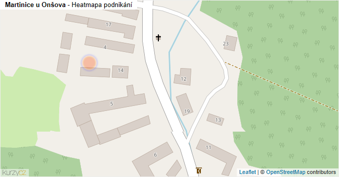 Martinice u Onšova - mapa podnikání