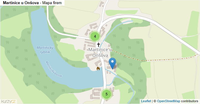 Martinice u Onšova - mapa firem