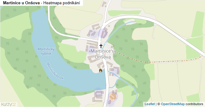 Martinice u Onšova - mapa podnikání