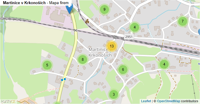 Martinice v Krkonoších - mapa firem