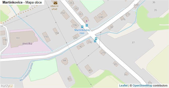 Martínkovice - mapa obce