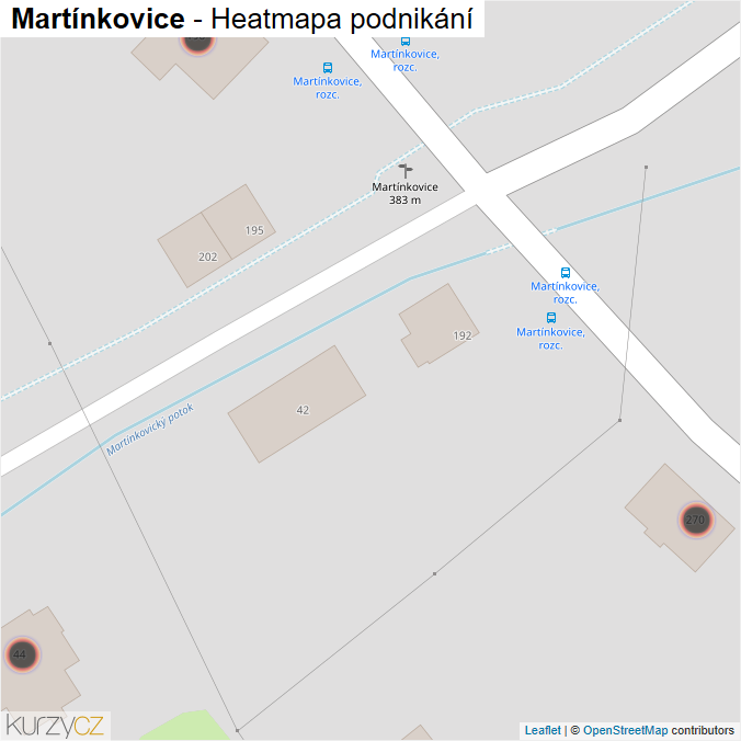 Mapa Martínkovice - Firmy v obci.