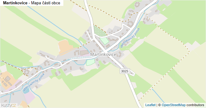 Martínkovice - mapa části obce