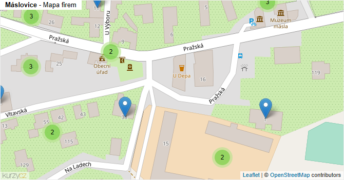 Máslovice - mapa obce