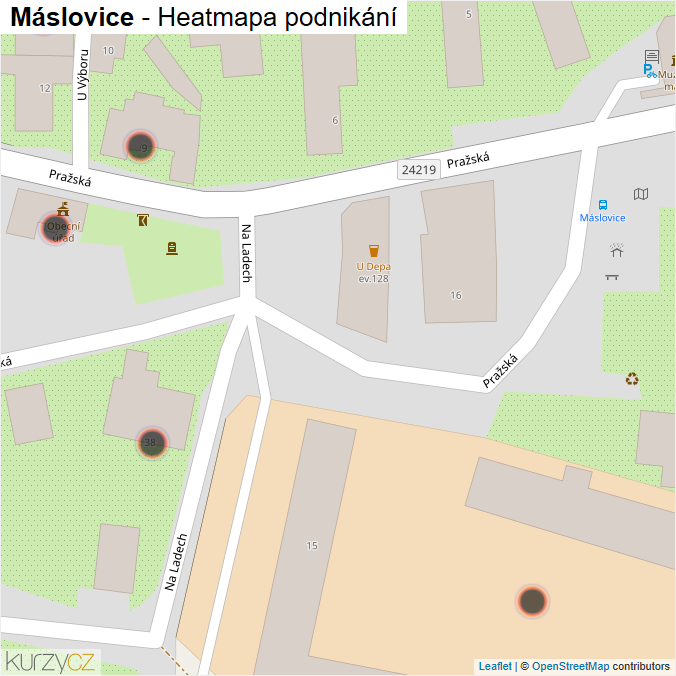 Mapa Máslovice - Firmy v obci.