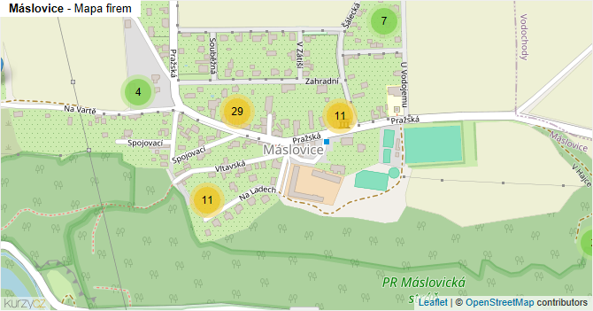 Máslovice - mapa firem
