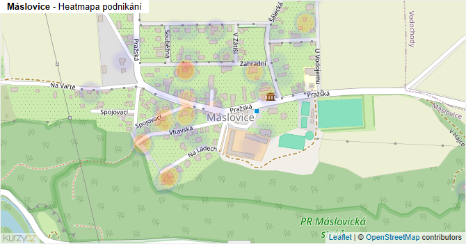 Máslovice - mapa podnikání