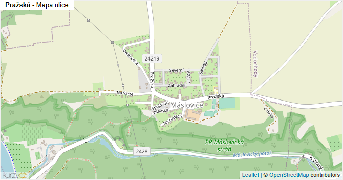 Pražská - mapa ulice