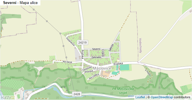 Severní - mapa ulice
