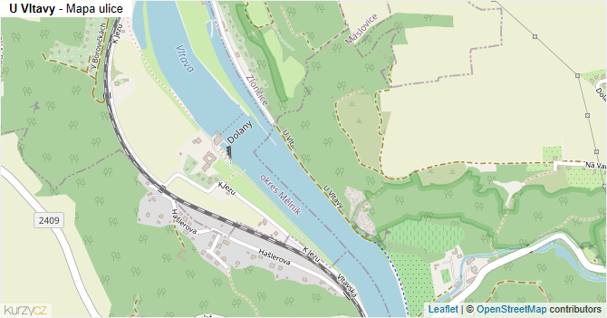 U Vltavy - mapa ulice