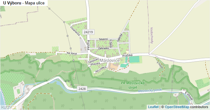 U Výboru - mapa ulice