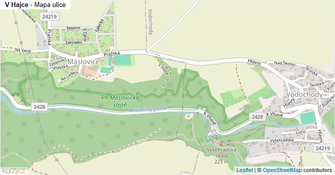 V Hajce - mapa ulice