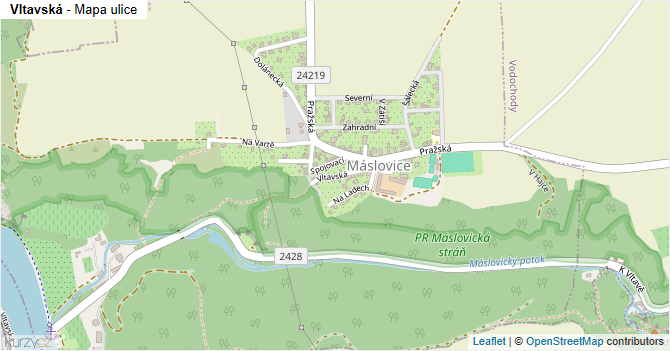 Vltavská - mapa ulice