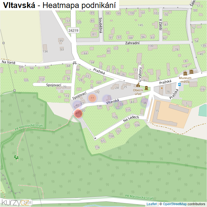 Mapa Vltavská - Firmy v ulici.