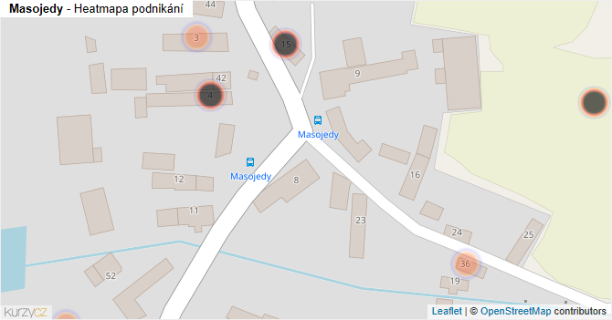 Masojedy - mapa podnikání