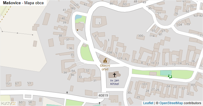 Mašovice - mapa obce