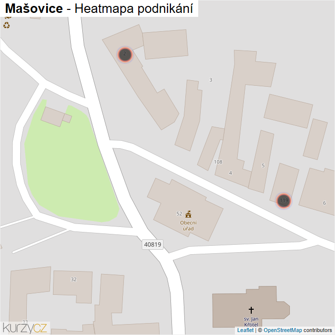 Mapa Mašovice - Firmy v obci.