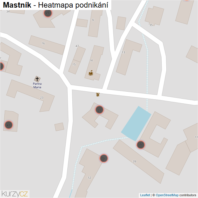 Mapa Mastník - Firmy v obci.