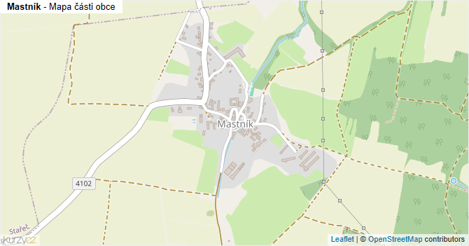 Mastník - mapa části obce