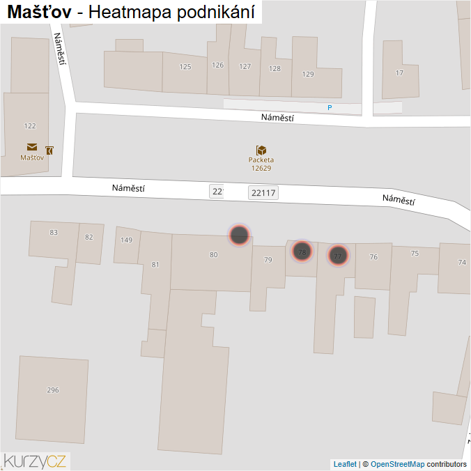 Mapa Mašťov - Firmy v obci.