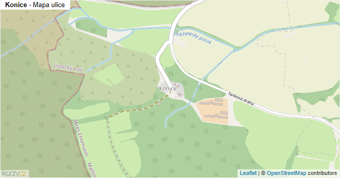 Konice - mapa ulice
