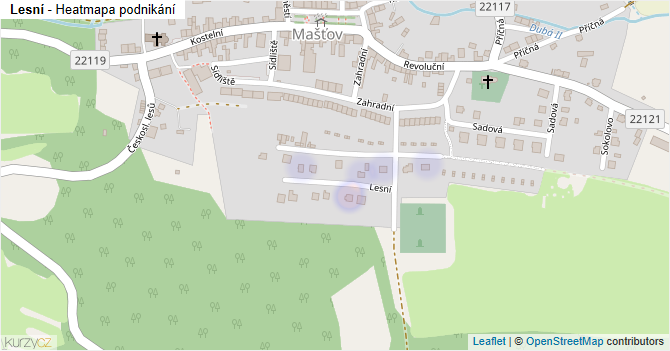 Lesní - mapa podnikání