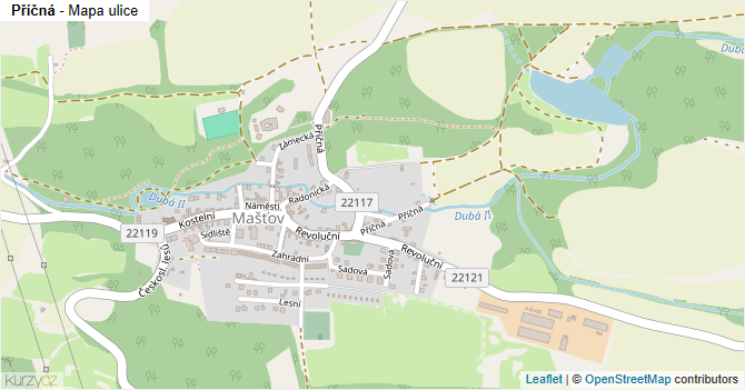 Příčná - mapa ulice