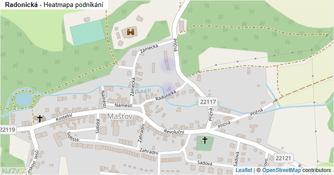 Radonická - mapa podnikání