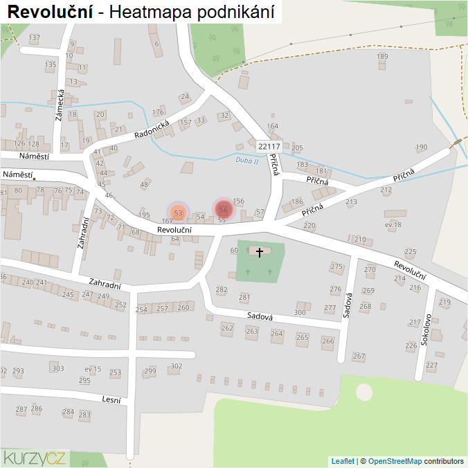 Mapa Revoluční - Firmy v ulici.