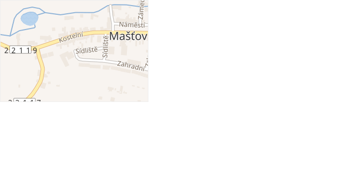 Sídliště v obci Mašťov - mapa ulice