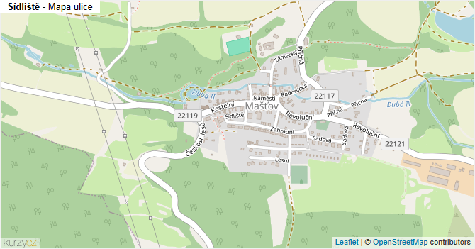 Sídliště - mapa ulice