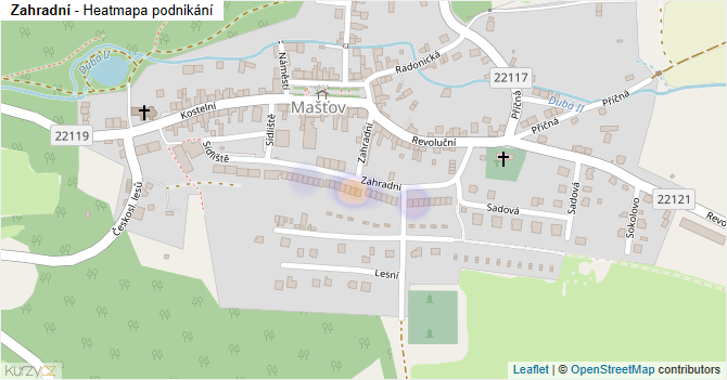 Zahradní - mapa podnikání