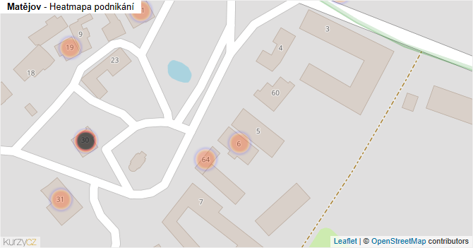 Matějov - mapa podnikání