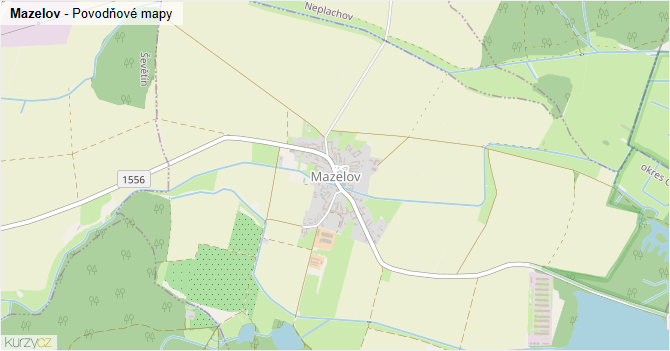 Mazelov - záplavové mapy stoleté vody
