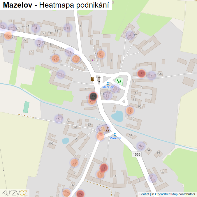 Mapa Mazelov - Firmy v části obce.