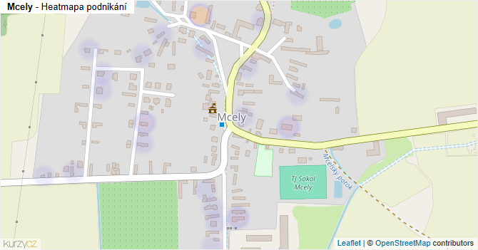 Mcely - mapa podnikání