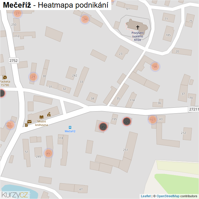 Mapa Mečeříž - Firmy v obci.