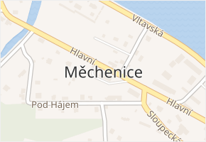 Měchenice v obci Měchenice - mapa části obce