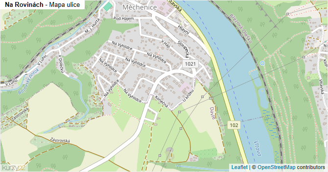 Na Rovinách - mapa ulice