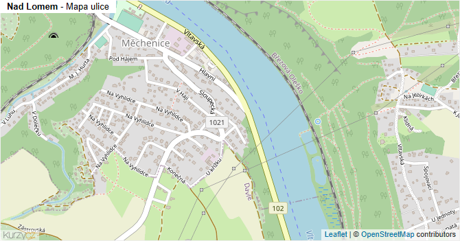 Nad Lomem - mapa ulice