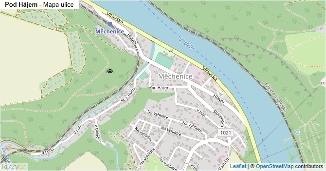 Pod Hájem - mapa ulice