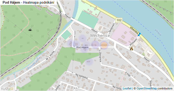 Pod Hájem - mapa podnikání