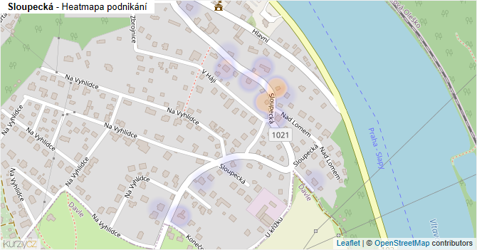 Sloupecká - mapa podnikání