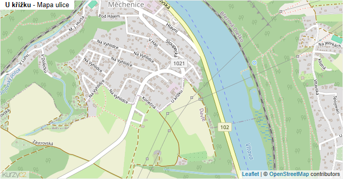 U křížku - mapa ulice