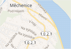 V Háji v obci Měchenice - mapa ulice