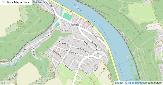 V Háji - mapa ulice
