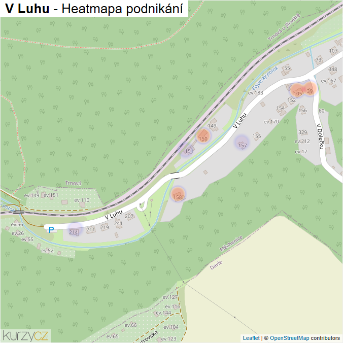 Mapa V Luhu - Firmy v ulici.