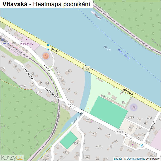 Mapa Vltavská - Firmy v ulici.