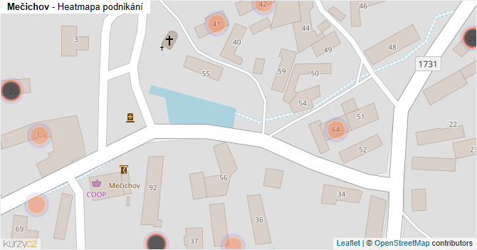 Mečichov - mapa podnikání