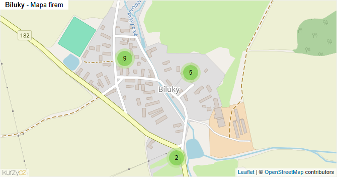 Bíluky - mapa firem